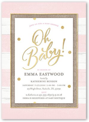 Baby Shower Invitations: Oh Newborn Girl Baby Shower Invitation, Pink, Standard Smooth Cardstock, Square