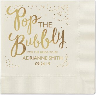 Wedding Napkins: Champagne Confetti Napkin, Yellow, Ecru