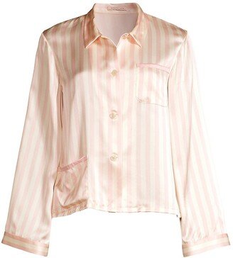 Ruthie Silk Striped Pajama Top