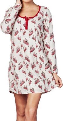 Pajamas French Dancers Stretch L-S Henley Nightshirt In Multi