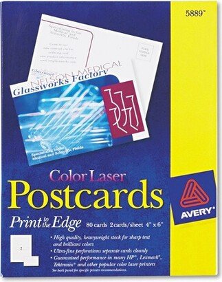 Postcards Color Laser Printing 4 x 6 Uncoated White 2 Cards/Sheet 80/Box 5889