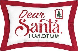 Dear Santa Letter Embroidered Throw Pillow