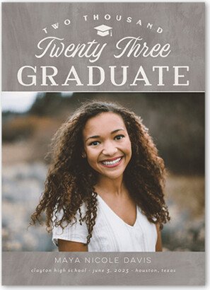 Graduation Announcements: Novel Penmanship Graduation Announcement, Grey, 5X7, Pearl Shimmer Cardstock, Square