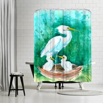 71 x 74 Shower Curtain, Heron by Suren Nersisyan