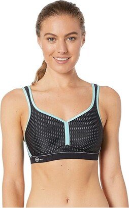 Performance Sports Bra Maximum Support (Black/Pool Blue) Women's Bra