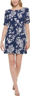 Petite Floral-Print Sheath Dress