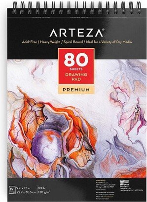 Arteza 9x12 Paper Pad for Drawing or Sketching, 80 Pages (80lb/130g)