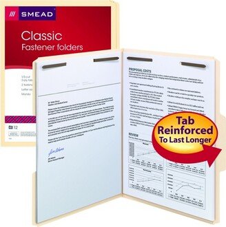 Smead Fastener File Folder, 2 Fasteners, Reinforced 1/3-Cut Tab, Letter Size, Manila, 12 per Pack (11537)