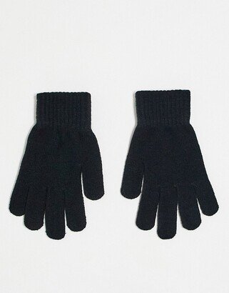 Boardmans knitted gloves in black