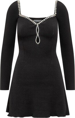 Knit Diamante Mini Dress