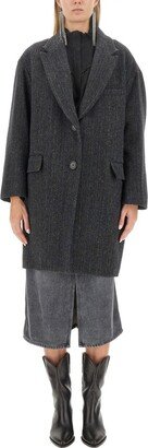 Single-Breasted Long-Sleeved Coat-AO