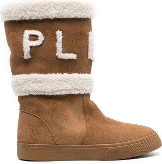 Shearling-Lined Suede Boots-AA