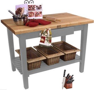 C483 48x36 Butcher Block W/ shelf & Henckels Knife Set