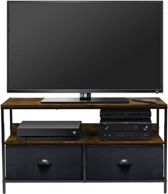 TV Stand Dresser - Black/Wood Top