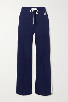 Anagram Embroidered Jersey Track Pants - Blue