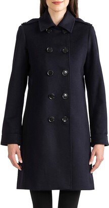 Wool & Cashmere Double Breasted Military Coat