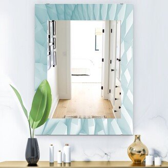 Designart 'Light Blue Waves 3' Modern Mirror - Printed Wall Mirror