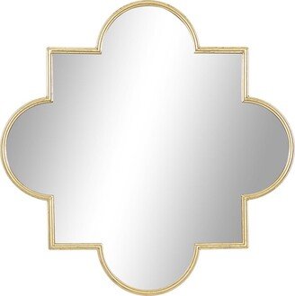 Gold Metal Quatrefoil Wall Mirror