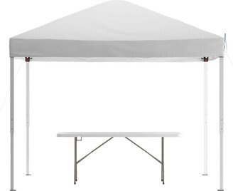 Emma+oliver Outdoor Event/Tailgate Tent Set With Pop Up Event Canopy And Carry Bag And Bi-Fold Table With Carrying Handle