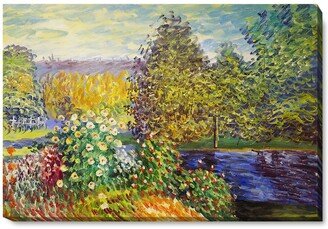 By Overstockart Corner of The Garden At Montgeron with Gallery Wrap Frame, 22 x 34