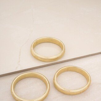 Gold Stretch Cuff Bracelet Set