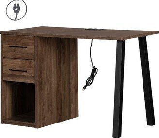 Zolten Desk 2 Drawers Natural Walnut