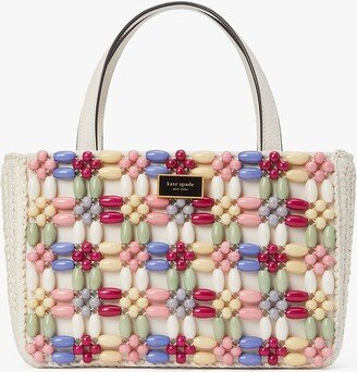 Sam Icon Beaded Raffia Small Tote