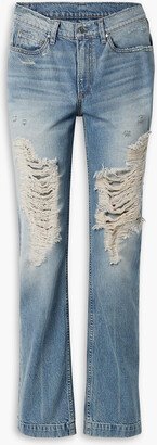 The Sasha distressed high-rise straight-leg jeans