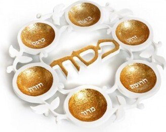 Pesach Seder Plate, Seder Table Décor, Passover Gift, Jewish Gift 100% Kosher Made in Israel. Judaica Gift For Wadding-AE