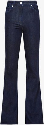 Womens Dark Indigo Beau Skinny Flared High-rise Stretch-denim Jeans