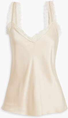 Lace-trimmed satin-crepe camisole