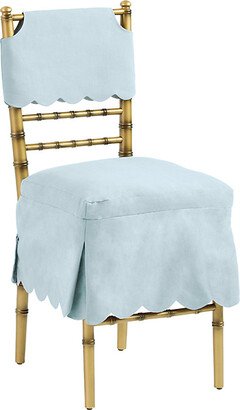 Bunny Williams Ballroom Folding Chair Short Slipcover - Spa Linen