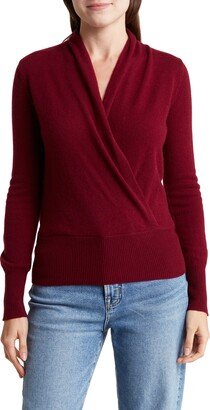 Faux Wrap Cashmere Sweater