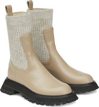 Clarence Leather & Cashmere Boot