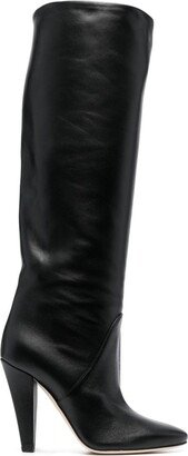 105mm Knee-Length Leather Boots