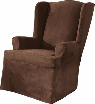 Soft Suede 1-Pc Wing Chair Slipcover, 33 x 42