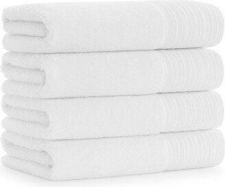 Aston and Arden Anatolia Turkish Hand Towels (4 Pack), 18x32, 600 Gsm, Woven Linen-Inspired Dobby, Ring Spun Combed Cotton, Low Twist