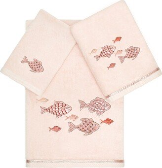 Turkish Cotton Figi 3Pc Embellished Towel Set-AC