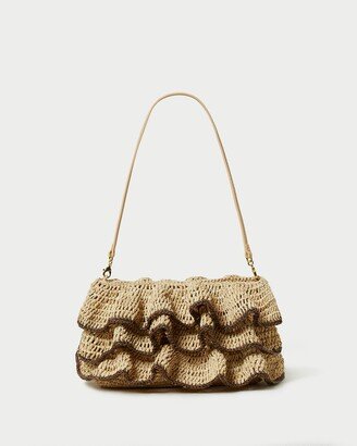 Odette Natural/Brown Ruffle Clutch