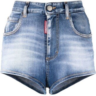 Stonewashed Denim Shorts-AA