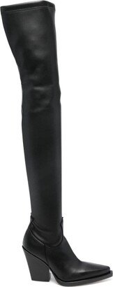 Vegas 120mm above-knee leather boots