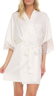 Sydney Charmeuse Lace Trim Robe