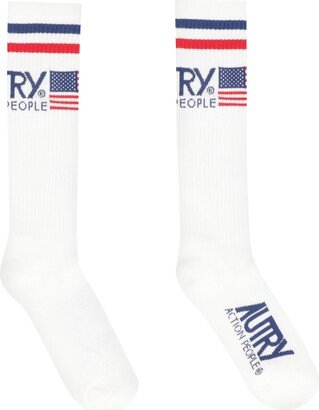 Logo Cotton Blend Socks-AE