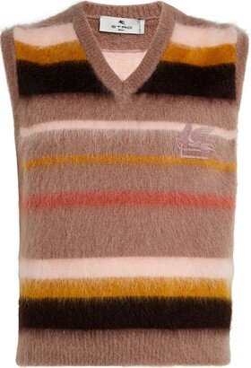 Mohair-Blend Striped Sweater Vest