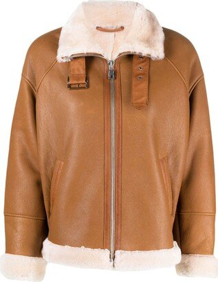 Zip-Front Shearling Jacket