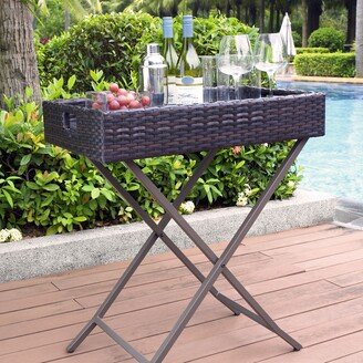 Crosley Furniture Crosley Palm Harbor Wicker Outdoor Butler Tray - 28 W x 18 D x32 H