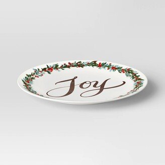 13x13 Holiday Stoneware Joy Round Serving Plate