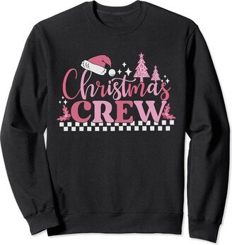 Cute Family Christmas Crew Matching Pajama Gifts Christmas Crew Pink Cute Family Matching Pajama Gifts Lights Sweatshirt