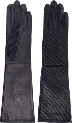 Perforated-Design Leather Gloves