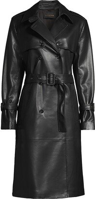 Mandie Faux Leather Trench Coat